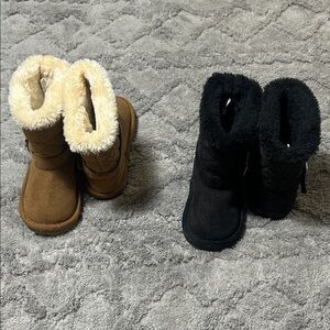 Cozy Brown and Black Fur-Lined Boots